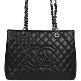 Pre-owned Chanel Grand Shopping Tote Black Caviar Silver Hardware - Thumbnail View 1