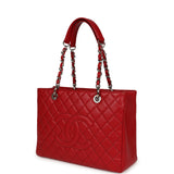 Pre-owned Chanel Grand Shopping Tote Red Caviar Silver Hardware - Thumbnail View 5
