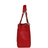 Pre-owned Chanel Grand Shopping Tote Red Caviar Silver Hardware - Thumbnail View 3