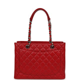 Pre-owned Chanel Grand Shopping Tote Red Caviar Silver Hardware - Thumbnail View 4