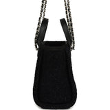 Chanel Mini Deauville Shopping Tote Black, Silver Tweed Boucle, Leather Silver Hardware - Thumbnail View 3