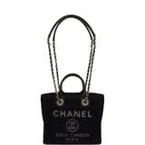 Chanel Mini Deauville Shopping Tote Black, Silver Tweed Boucle, Leather Silver Hardware - Thumbnail View 6