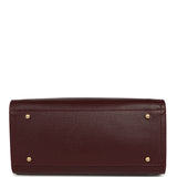 Chanel Small Studded Deauville Shopping Tote Burgundy Caviar Brushed Gold Hardware - Thumbnail View 6