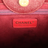 Chanel Small Studded Deauville Shopping Tote Burgundy Caviar Brushed Gold Hardware - Thumbnail View 10