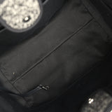 Chanel Medium Deauville Shopping Tote Black, White Wool, Leather Silver Hardware - Thumbnail View 8