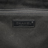 Chanel Medium Deauville Shopping Tote Black, White Wool, Leather Silver Hardware - Thumbnail View 9