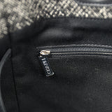 Chanel Medium Deauville Shopping Tote Black, White Wool, Leather Silver Hardware - Thumbnail View 10