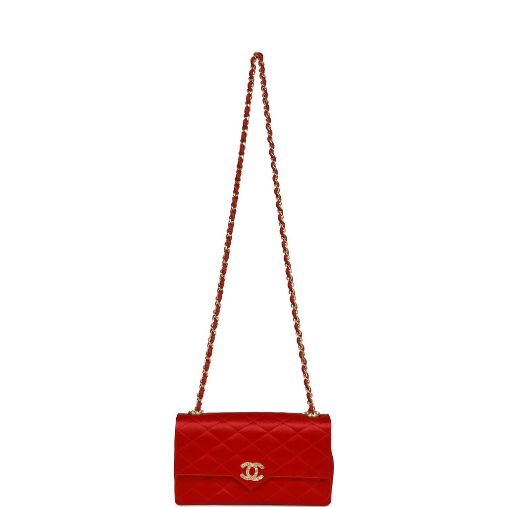 Vintage Chanel Small Flap Bag Red Satin Gold Hardware – Madison