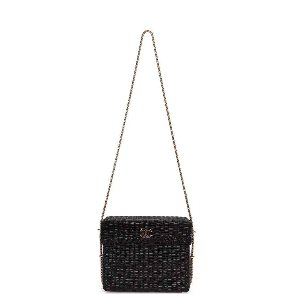Chanel Vintage Wicker Mini Picnic Basket Rattan Bag w Chain 67399 For Sale  at 1stDibs