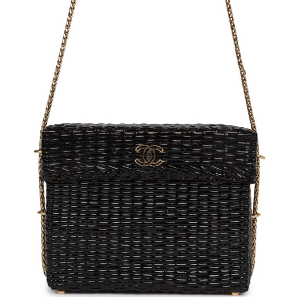 Vintage Chanel Basket Bag Denim and Rattan Wicker Gold Hardware – Madison  Avenue Couture