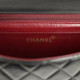 Vintage Chanel Kelly Parent and Child Flap Bag Set Black Lambskin Gold Hardware