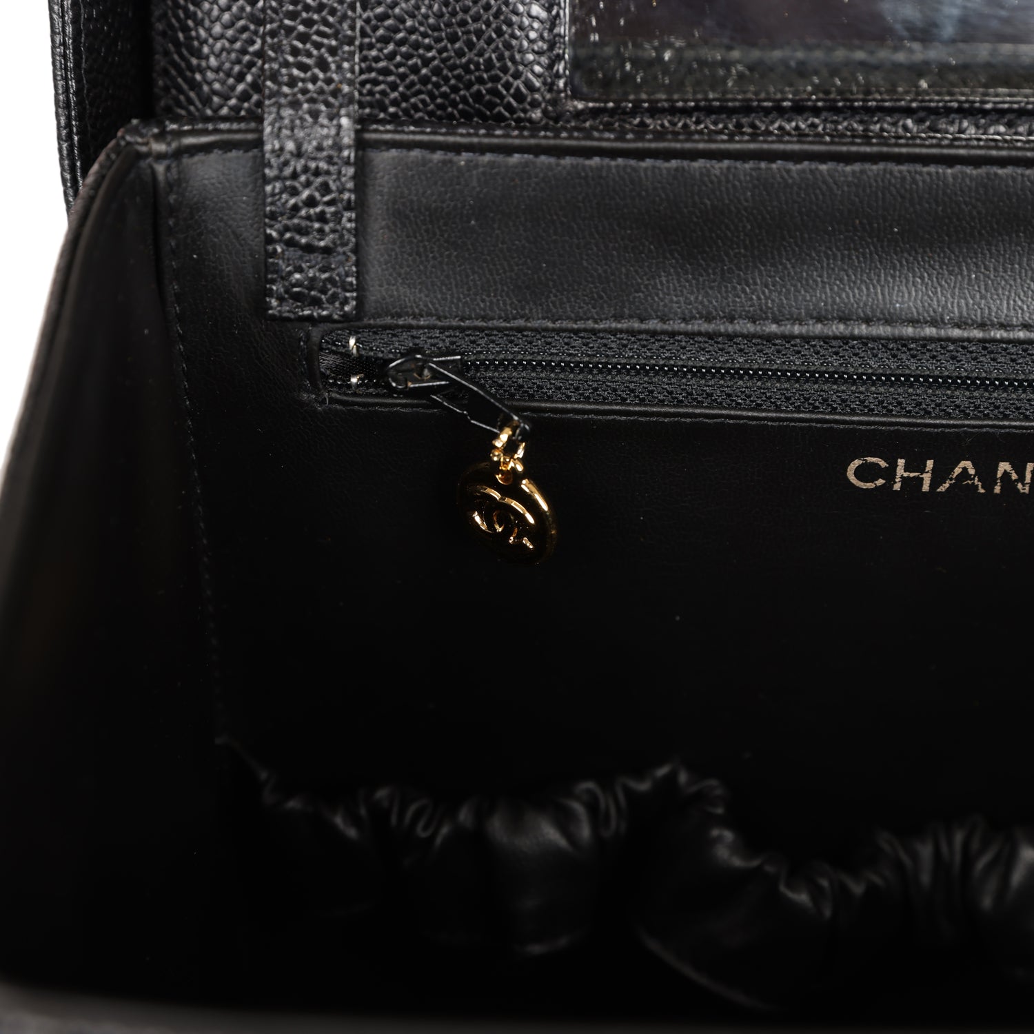 Vintage Chanel Large Vanity Bag Black Caviar Gold Hardware Madison