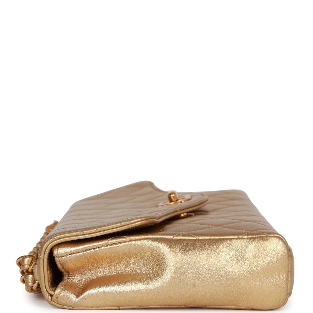 Chanel Gabrielle Clutch on a Chain, Metallic Crumbled Lambskin with Mixed  Hardware, Preowned in Box WA001