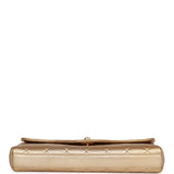 Vintage Chanel Clutch Flap Bag with Handle Gold Metallic Lambskin Gold Hardware