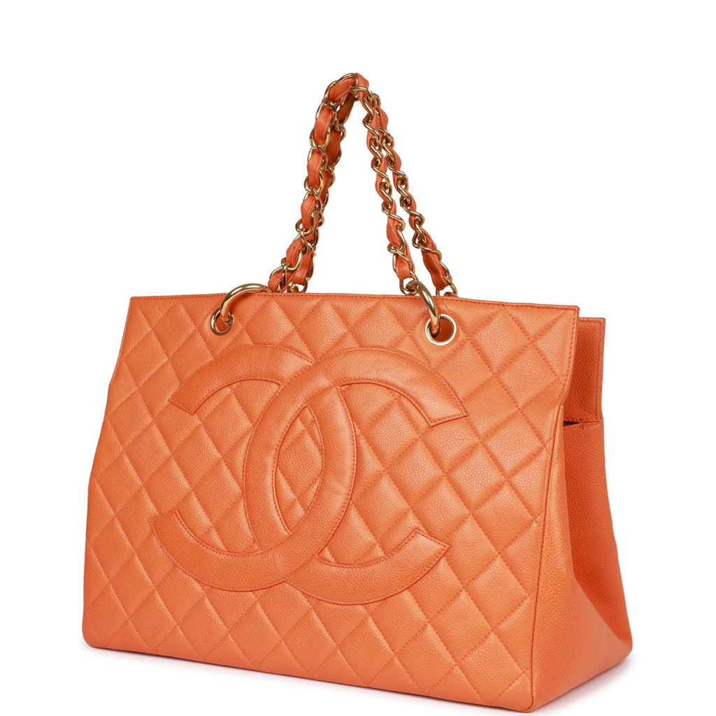 Chanel Red Quilted Caviar Leather XL Grand Shopping Tote Bag
