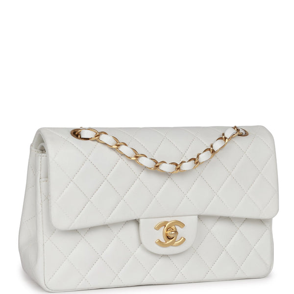 Chanel Vintage Chanel White Leather Mini Shoulder Flap Bag