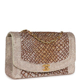 Custom Swarovski Crystal Vintage Chanel Medium Diana Flap Bag Beige Lambskin Gold Hardware