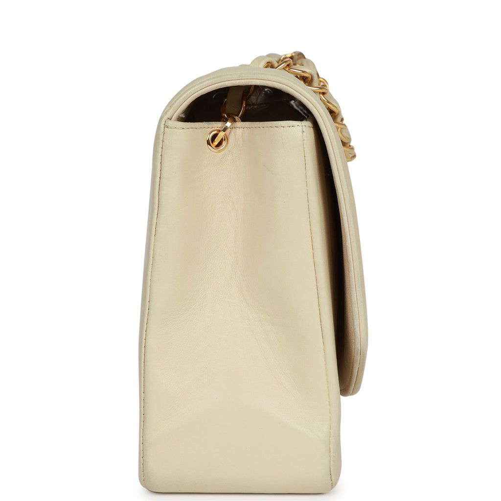 Vintage Chanel Medium Diana Flap Bag Ivory Lambskin Gold Hardware – Madison  Avenue Couture