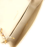 Custom Swarovski Crystal Vintage Chanel Medium Diana Flap Bag Beige Lambskin Gold Hardware