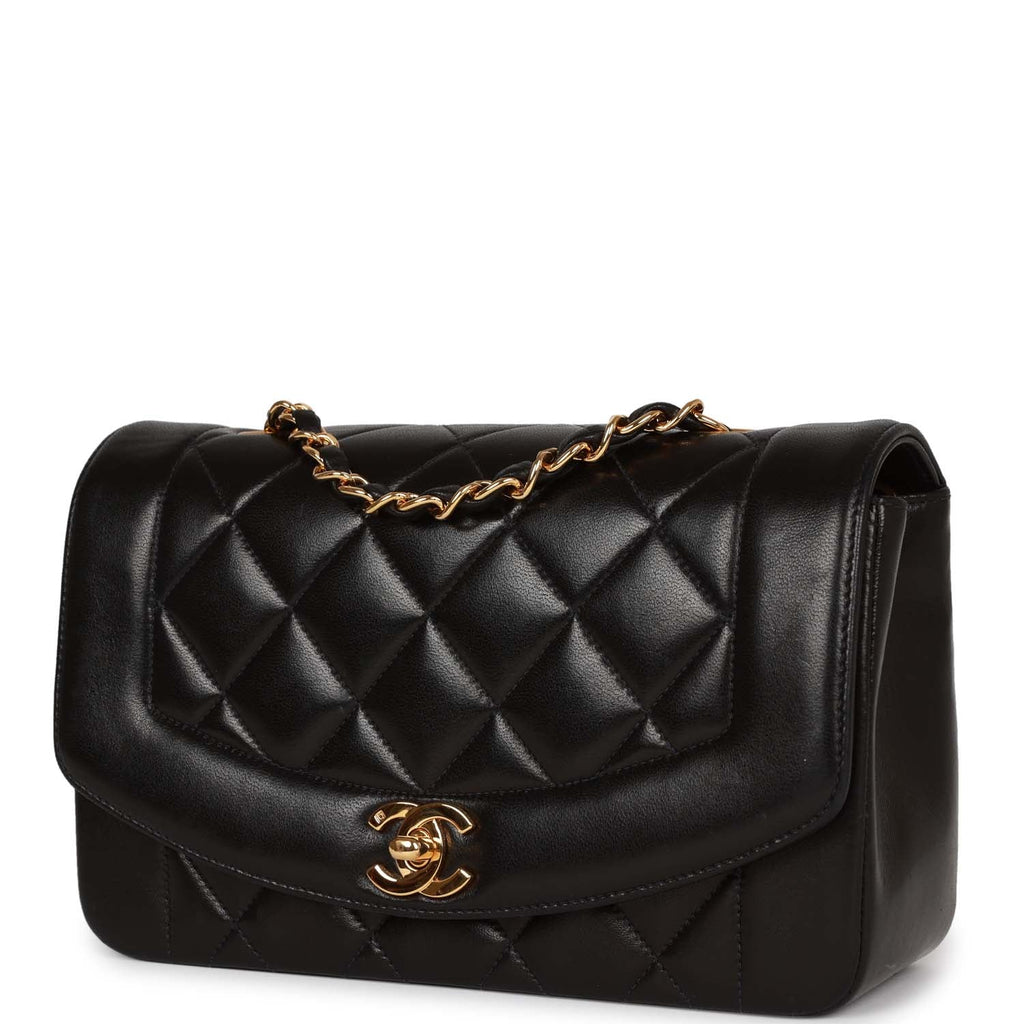 Vintage Chanel Small Diana Flap Bag Black Lambskin Hardware – Madison