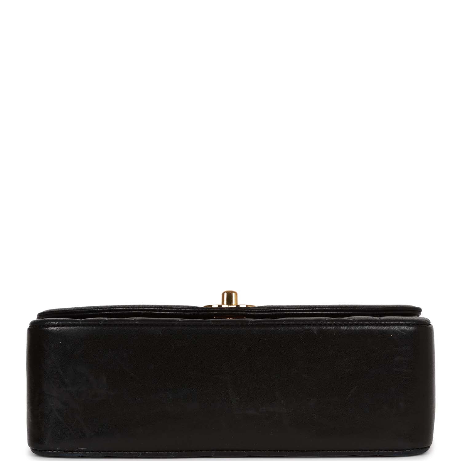 ENVELOPE CHAIN BAG 22 IN BLACK LAMBSKIN GOLD HARDWARE