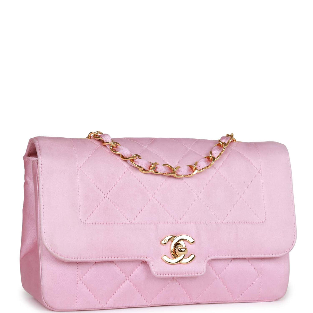 Chanel Vintage Quilted Canvas Orange Pink Shoulder Bag