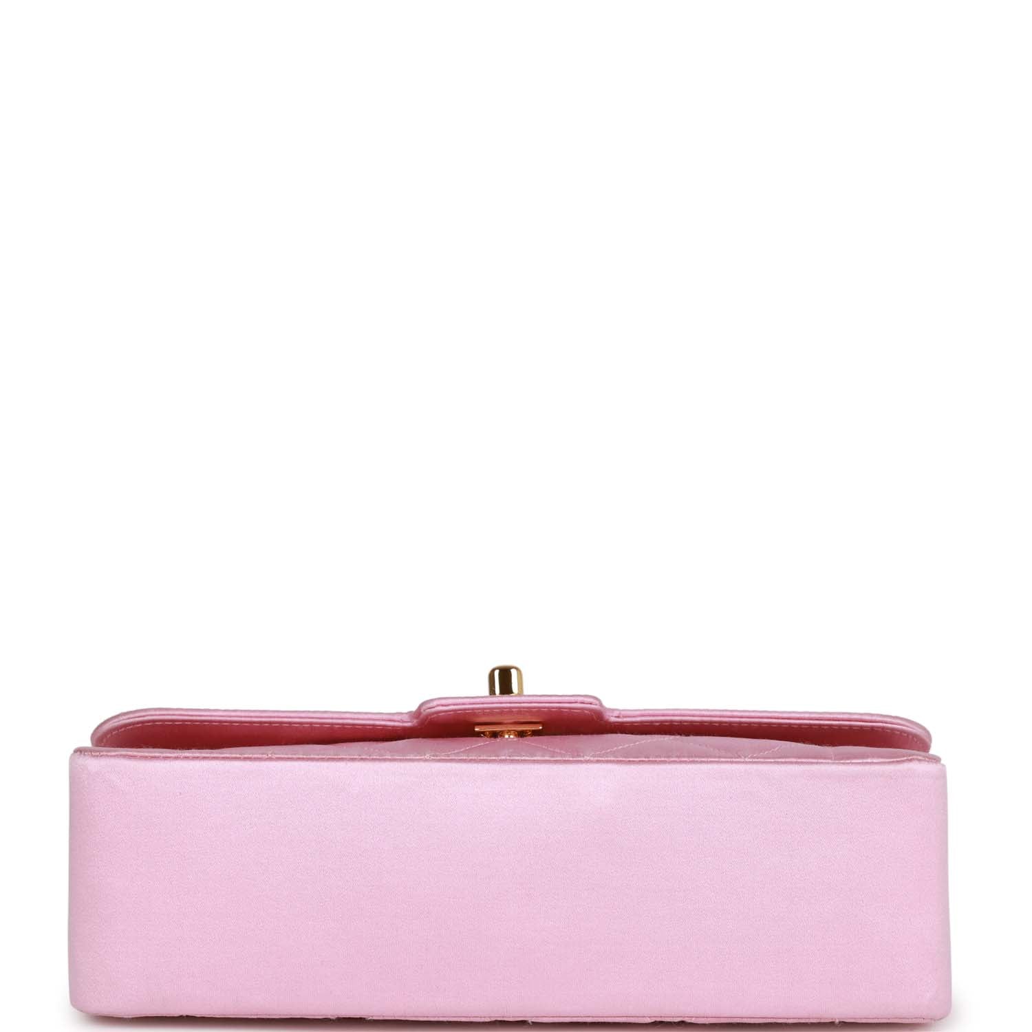 Vintage Chanel Small Flap Bag Pink Satin Gold Hardware – Madison Avenue ...