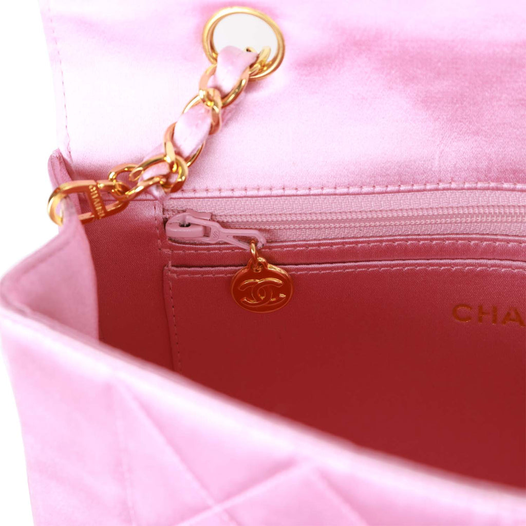 Vintage Chanel Small Flap Bag Pink Satin Gold Hardware – Madison