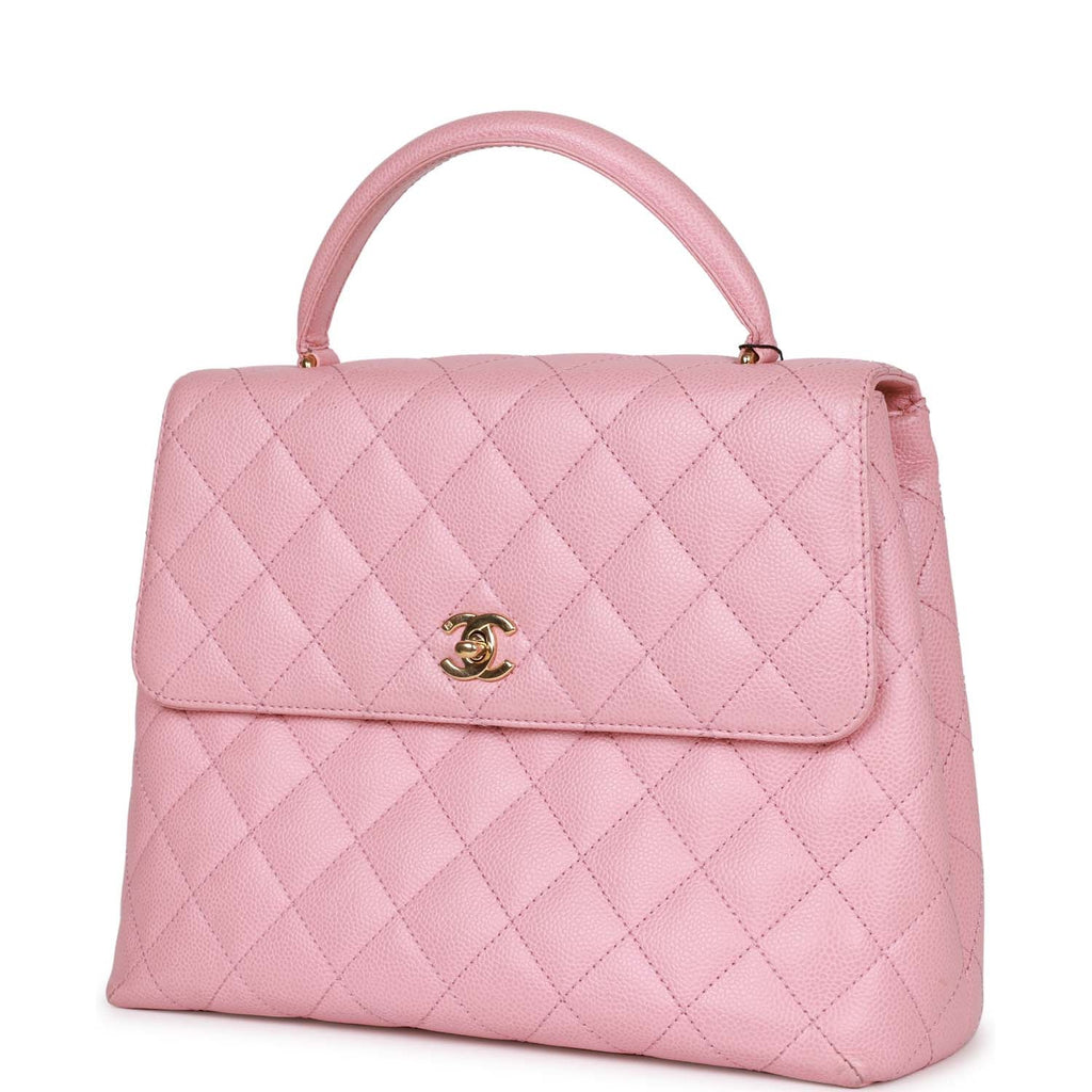 Chanel Round Top Handle Bag, Pink Caviar Leather, Gold Hardware, New in Box  MA001