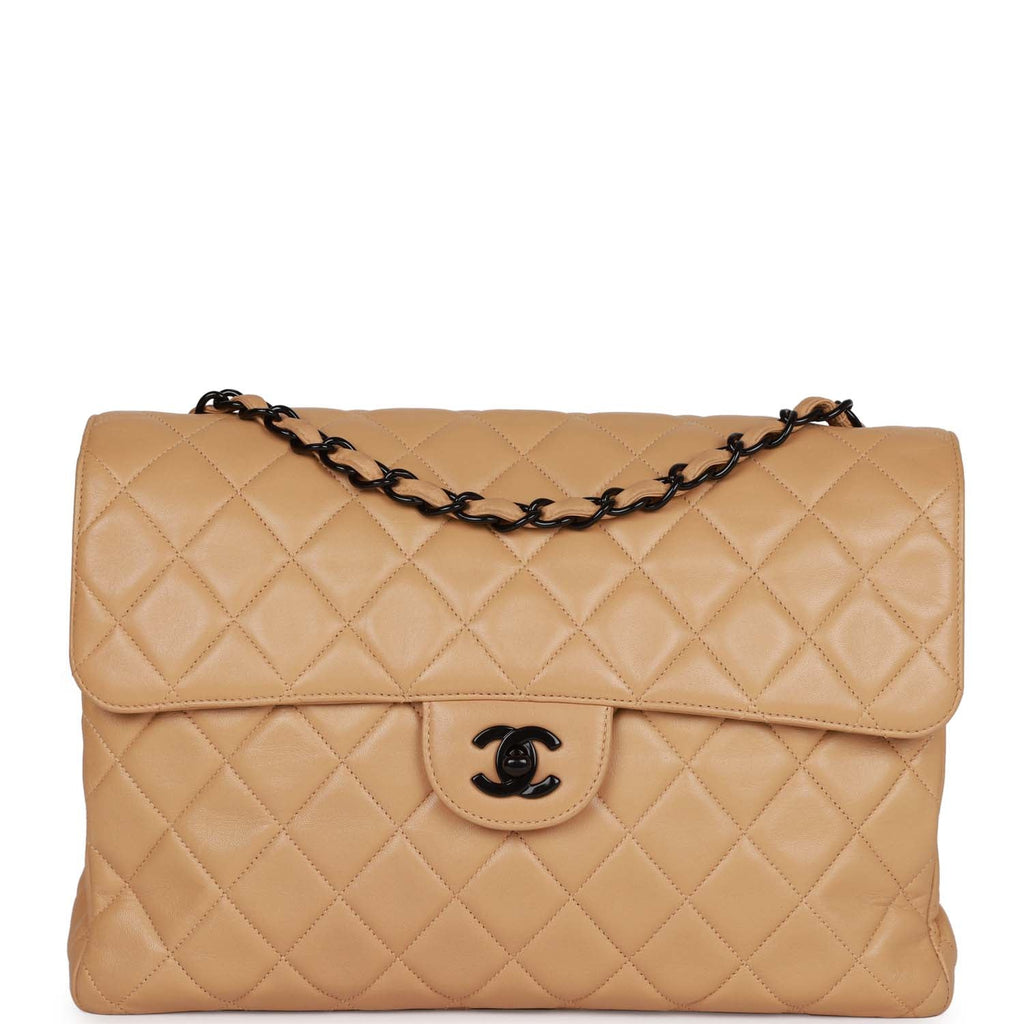 Chanel Jumbo Single Flap Bag Caramel Lambskin Black Hardware – Madison Avenue