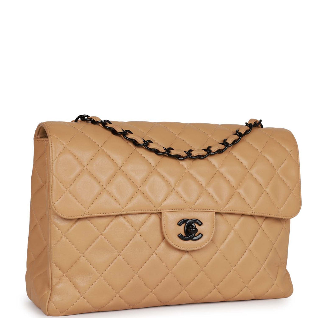 Chanel Jumbo Caramel Quilted Caviar Classic Double Flap