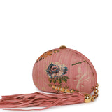 Vintage Chanel Timeless Clutch Rose Pink Brocade Silk Gold Hardware