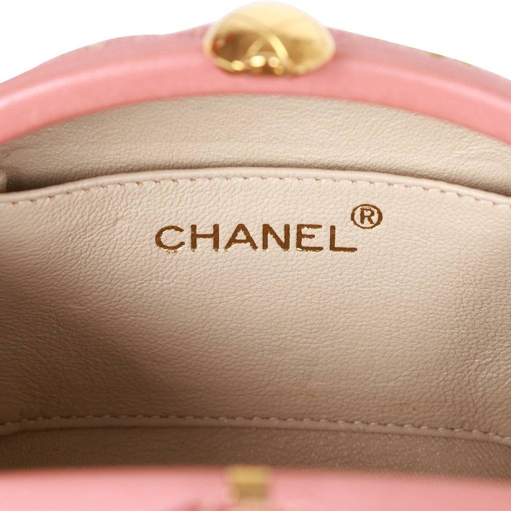 Vintage Chanel Timeless Clutch Rose Pink Brocade Silk Gold Hardware