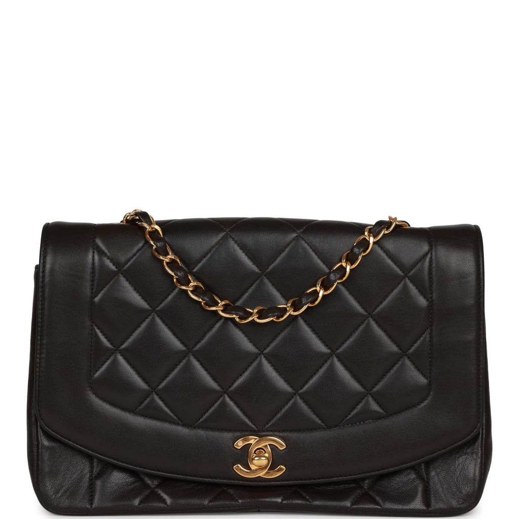 Chanel Medium Diana Flap in Black Lambskin and 24K Plated GHW (3 series),  Luxury, Bags & Wallets on Carousell