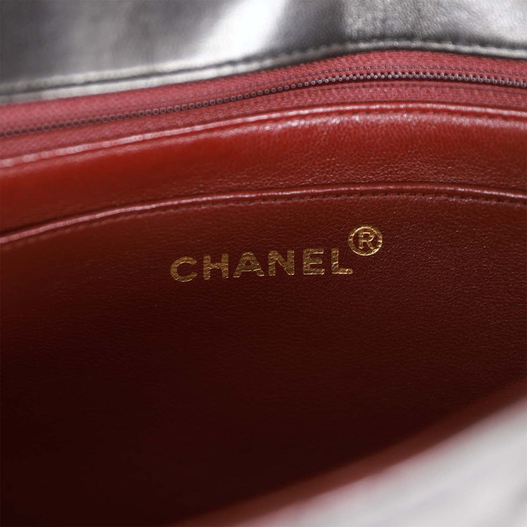 Vintage Chanel Medium Diana Flap Bag Black Lambskin Gold Hardware