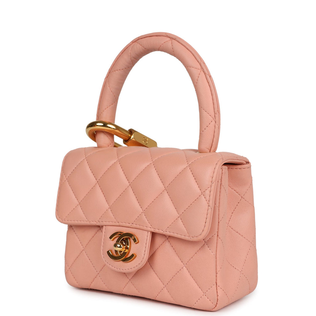 Vintage Chanel Kelly Parent and Child Flap Bag Set Pink Lambskin Gold –  Madison Avenue Couture