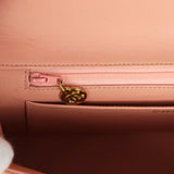 Vintage Chanel Kelly Parent and Child Flap Bag Set Pink Lambskin Gold Hardware