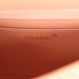 Vintage Chanel Kelly Parent and Child Flap Bag Set Pink Lambskin Gold Hardware