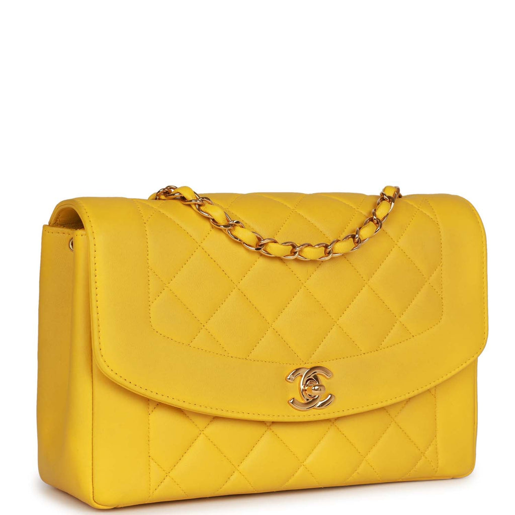 Chanel Yellow Quilted Leather Jumbo Classic Double Flap Bag Chanel