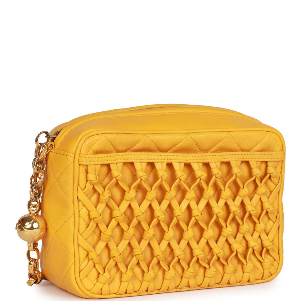 Vintage Chanel Knotted Camera Bag Yellow Lambskin Gold Hardware – Madison  Avenue Couture