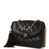 Vintage Chanel Small Diana Fringe Camera Bag Black Lambskin Gold Hardw –  Madison Avenue Couture