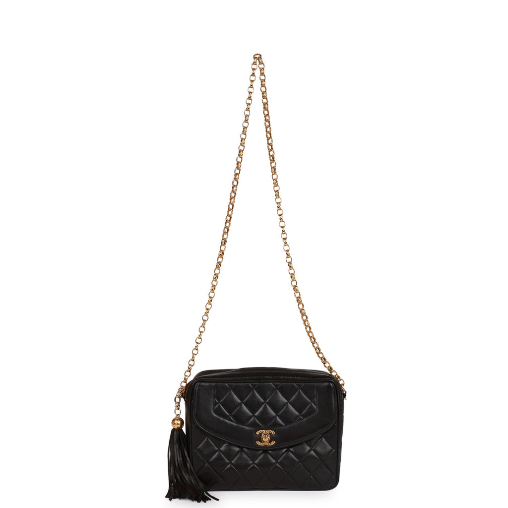 Chanel Frame Satin Crossbody Bag in Black