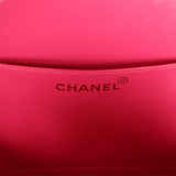 Vintage Chanel Round Vanity Bag Pink and Black Patent Leather Antique Gold Hardware