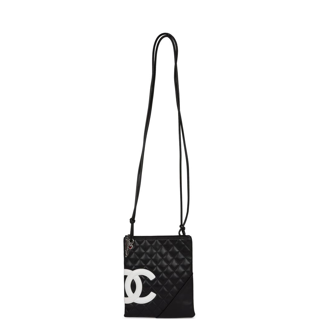 Vintage Chanel Cambon Messenger Crossbody Black and Grey Calfskin Silv –  Madison Avenue Couture