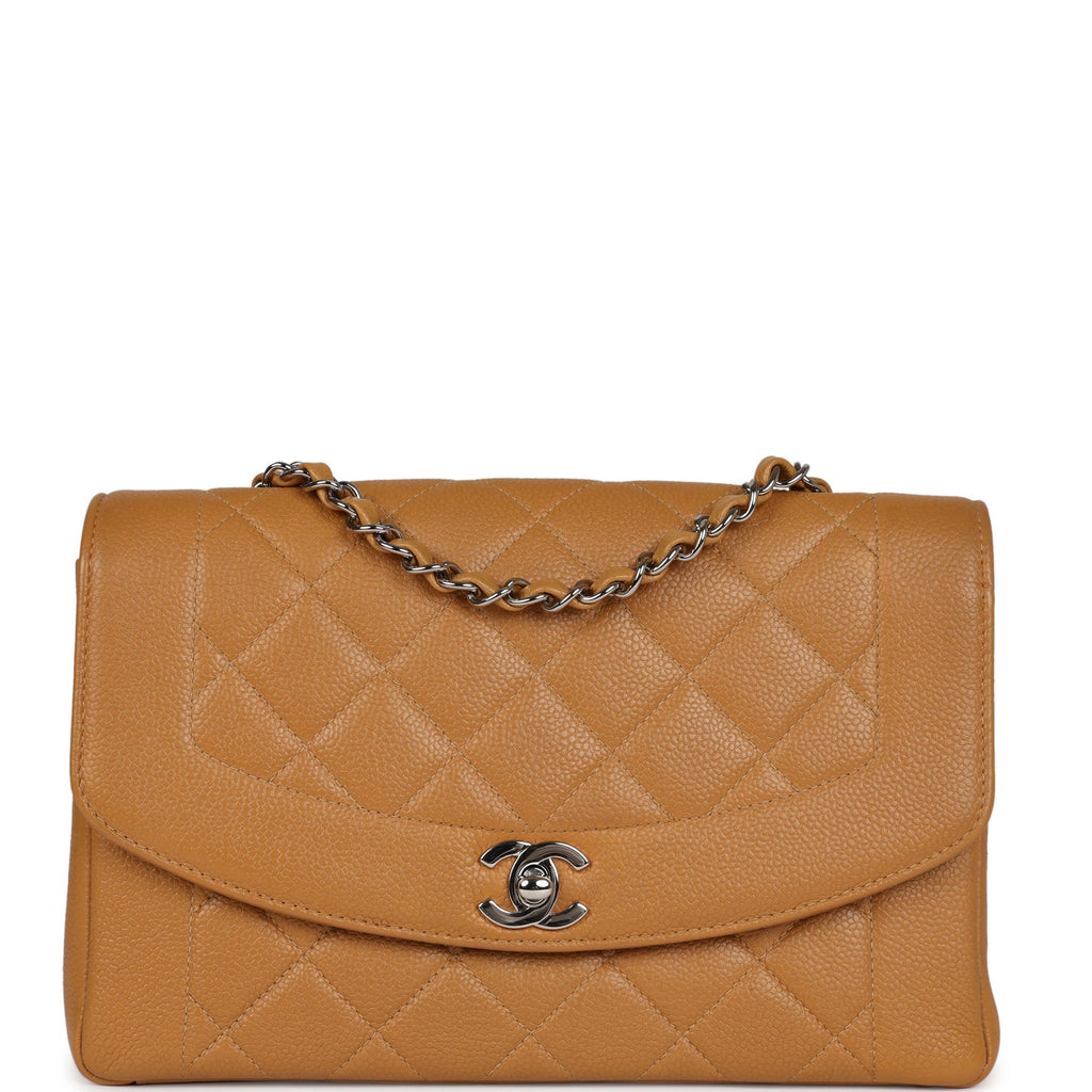 Vintage Chanel Medium Diana Flap Bag Dark Beige Caviar Silver Hardware –  Madison Avenue Couture