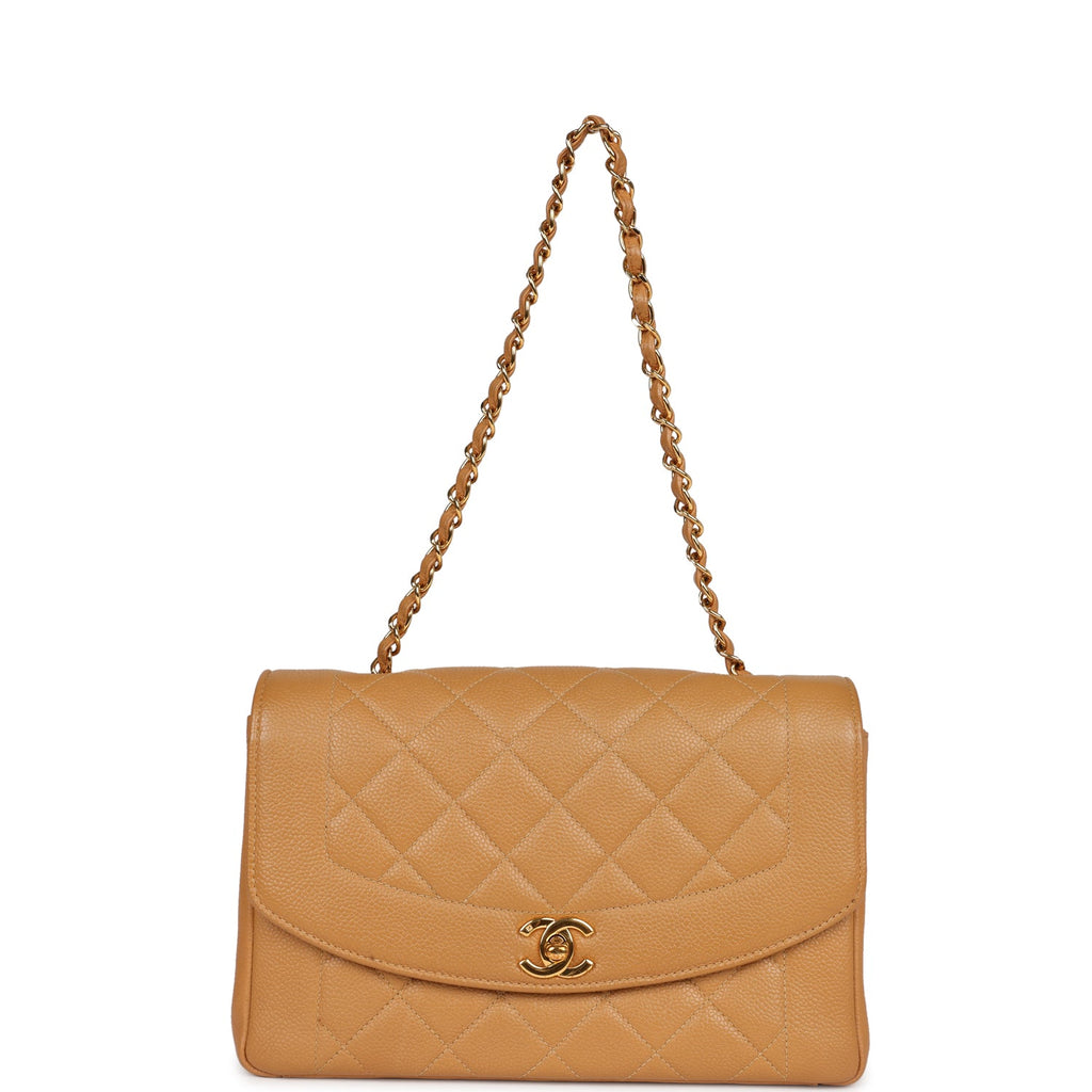 Chanel Diana Bag Medium Suede Beige with 24k Gold Plated Hardware