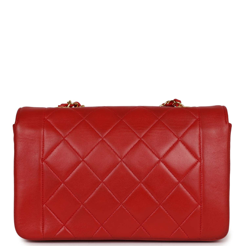 Vintage Chanel Small Diana Flap Bag Red Lambskin Gold Hardware – Madison  Avenue Couture