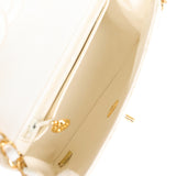 Vintage Chanel Mini Square Flap White Caviar Gold Hardware