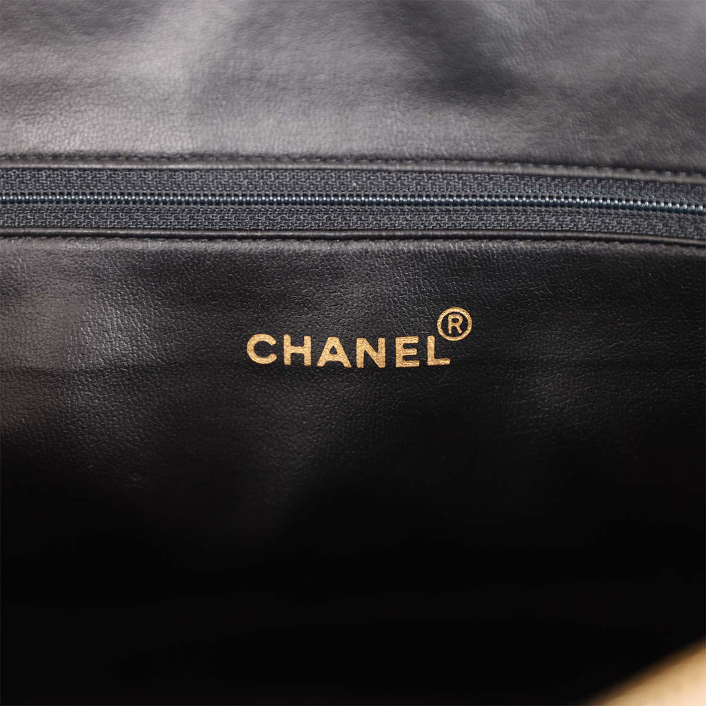 Vintage Chanel Timeless CC Dome Tote Black Lambskin Gold Hardware
