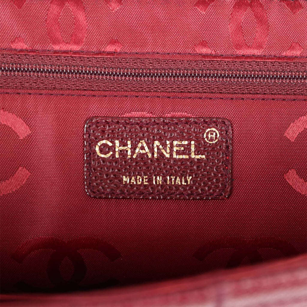 Vintage Chanel Wild Stitch Full Flap Burgundy Caviar Gold Hardware